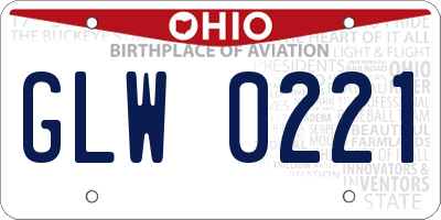 OH license plate GLW0221