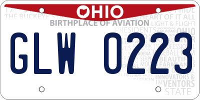OH license plate GLW0223