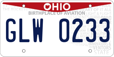 OH license plate GLW0233