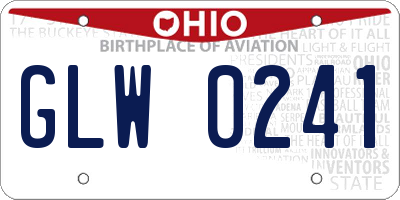 OH license plate GLW0241