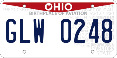 OH license plate GLW0248