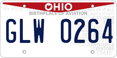 OH license plate GLW0264