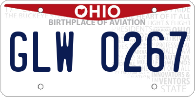 OH license plate GLW0267