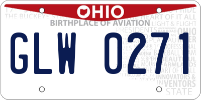 OH license plate GLW0271