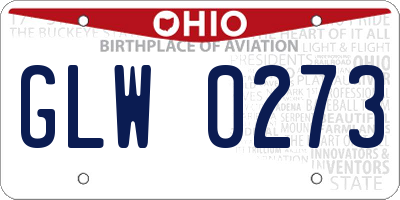 OH license plate GLW0273