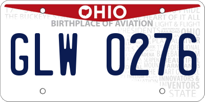 OH license plate GLW0276