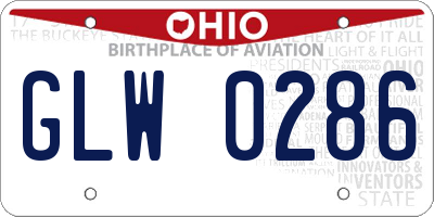 OH license plate GLW0286