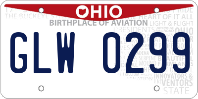 OH license plate GLW0299