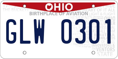 OH license plate GLW0301