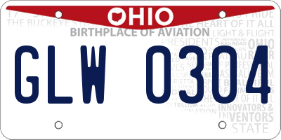 OH license plate GLW0304