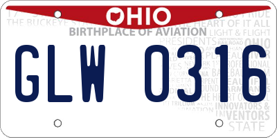 OH license plate GLW0316