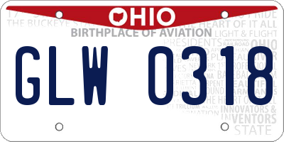 OH license plate GLW0318