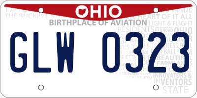 OH license plate GLW0323