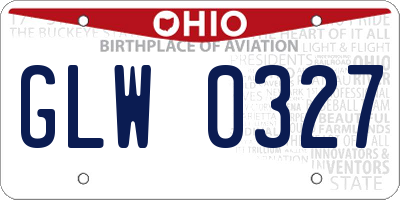 OH license plate GLW0327