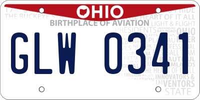 OH license plate GLW0341