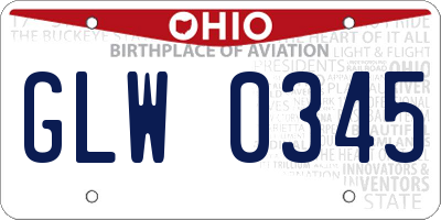OH license plate GLW0345
