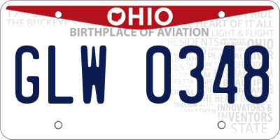 OH license plate GLW0348