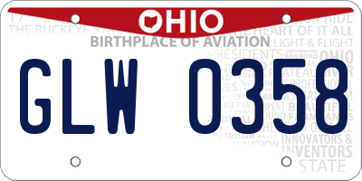 OH license plate GLW0358