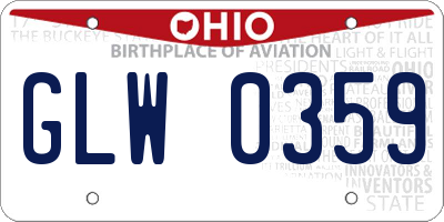 OH license plate GLW0359