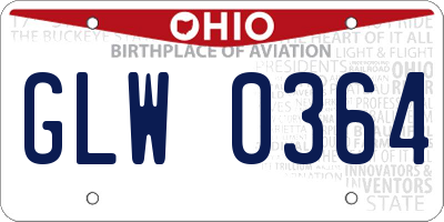 OH license plate GLW0364