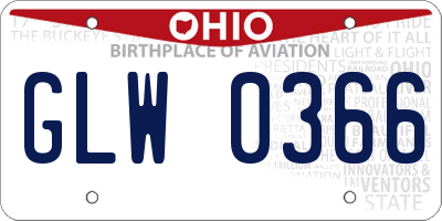 OH license plate GLW0366