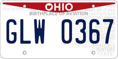 OH license plate GLW0367