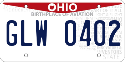OH license plate GLW0402