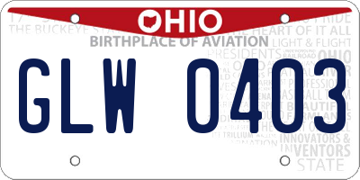 OH license plate GLW0403