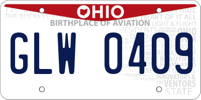 OH license plate GLW0409