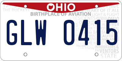 OH license plate GLW0415
