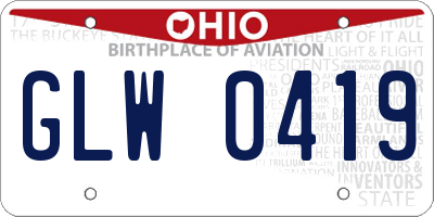 OH license plate GLW0419