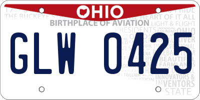 OH license plate GLW0425