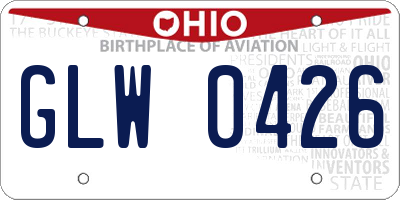 OH license plate GLW0426