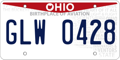 OH license plate GLW0428