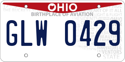 OH license plate GLW0429