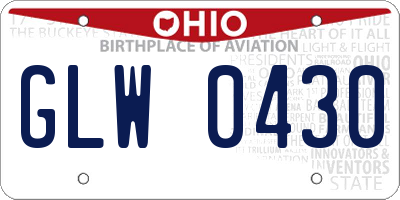 OH license plate GLW0430