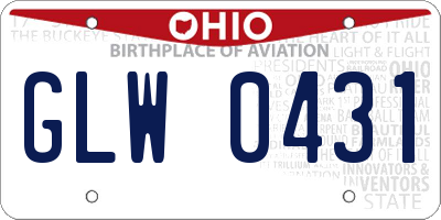 OH license plate GLW0431