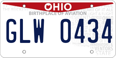 OH license plate GLW0434