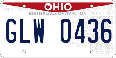 OH license plate GLW0436
