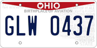 OH license plate GLW0437