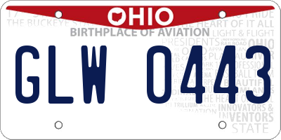 OH license plate GLW0443