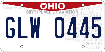 OH license plate GLW0445