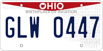 OH license plate GLW0447