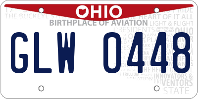 OH license plate GLW0448
