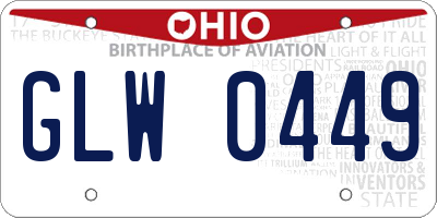 OH license plate GLW0449