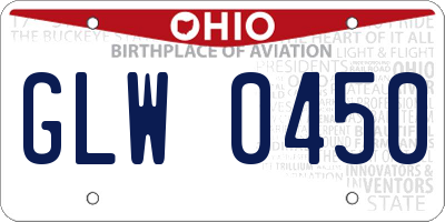 OH license plate GLW0450
