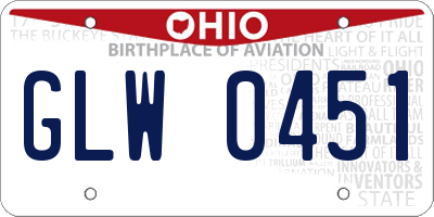 OH license plate GLW0451