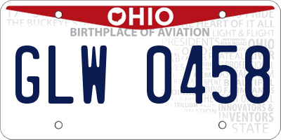 OH license plate GLW0458