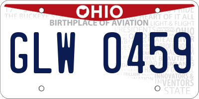 OH license plate GLW0459