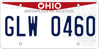 OH license plate GLW0460
